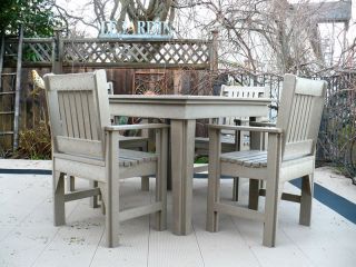   DINING TABLE 4 CHAIR SET RECYCLED PLASTIC OUTDOOR FURNITURE RECYCLING