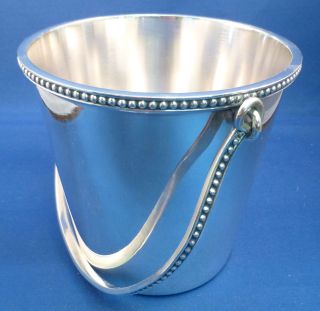 ERCUIS FRENCH SILVERPLATE BEADED ICE BUCKET