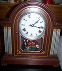 Rare Junghans Hand Painted Spring and Pendulum Mantle Clock C. 1900