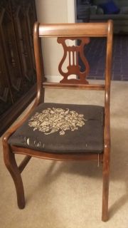 Beautiful Antique Desk Chair or Accent Chair wood and fabric