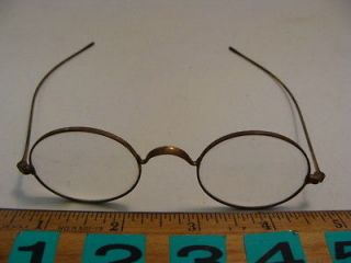 Antique Vintage Wire Saddlebridge Straight Arm Eyeglasses Eye Glass 