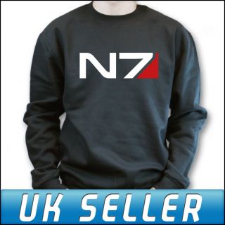 Mass Effect N7 Black Sweater Sweatshirt Top Mens Hoody Womens