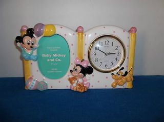Mickey Mouse & Friends SEIKO Baby Clock and Frame NEW