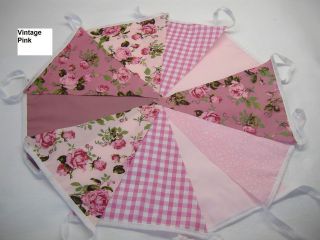 BUNTING 10ft Vintage Style fabric Handmade Chic & Shabby ready to post