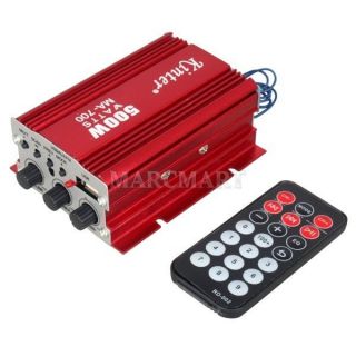   Remote Control Power Amplifier 26Wx2 4Ohm USB FM AUX  Player AMP