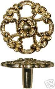 Victorian Knob   Brass   1 3/16dia B0377A