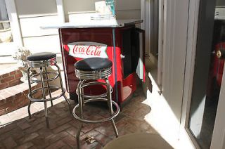 Vintage Coke Machine Bar with bar stools RESTORED