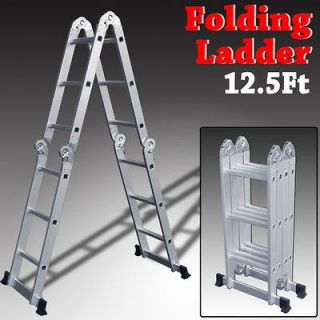 12.5Ft Multi Purpose Aluminum Ladder Folding Step Tools Extension 