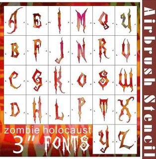 26 pc 3 Font Alphabet Airbrush Stencil DIY Wall Home Decoration Party 