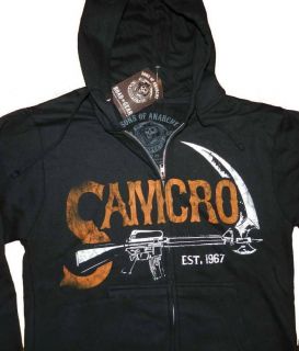 Sons OF Anarchy Authentic SAMCRO Hoodie Reaper biker club fan full zip 