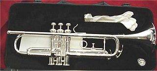 New Lauren Jazz model silver trumpet +Selmer trumpet care kit