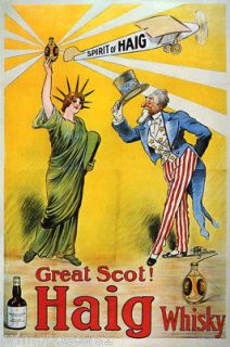 UNCLE SAM GREAT SCOT HAIG WHISKY AMERICAN REPRO POSTER