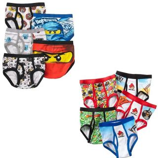 New Boy 5 PC Lego Ninjago Or Angry Birds Briefs Underwear Size 4 6 8