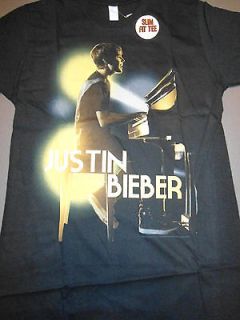 JUSTIN BIEBER Piano Ace T Shirt **NEW concert tour music band Slim Fit