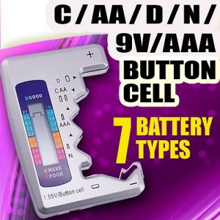 Universal Battery Tester Analyzer Checker C D N AA AAA 9V 1.5V Button 