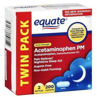   EXCEDRIN PM Equate ACETAMINOPHEN PM Pain Reliever PM 2x 100ct, 200 mg