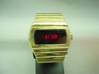   Hamilton LED 1973 14K rolled gold PULSAR 3013 mens watch WORKS WOW