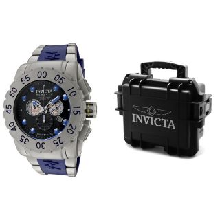 Invicta Reserve Mens Leviathan Chronograph Blue Rubber Strap Watch 