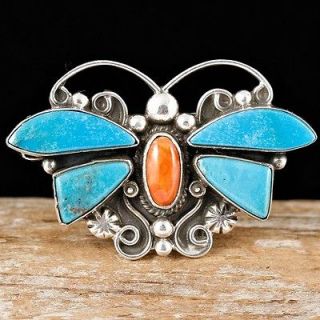 DARRELL CADMAN Navajo Butterfly Ring 6 Sterling Silver Turquoise