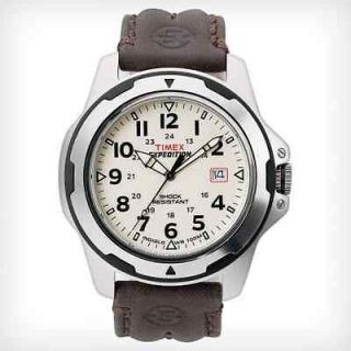   Expedition Field Shock Watch, 100 Meter WR, Leather, Indiglo, T49261