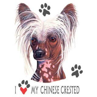 Dog T Shirt I Love My Chinese Crested Dog Shirt Tee Tank Top Hoodie 