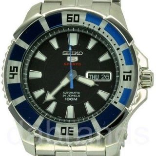 Seiko 5 Sports 100% Authentic automatic 24 Jewels WR100M Watch SRP203 