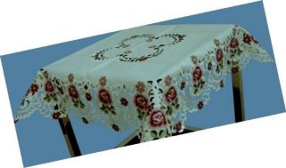 Vintage Floral Embroidered Decorative Table Topper Dinning/Occasional 