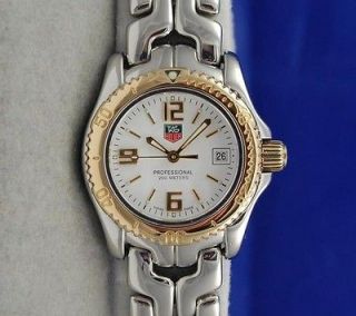 Ladies / Womens Tag Heuer Link 18K Gold & SS Watch   White Dial 