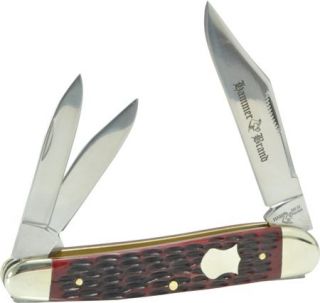 HAMMER BRAND LOBSTER CLAW WHITTLER POCKET KNIFE RED PICK BONE 4 