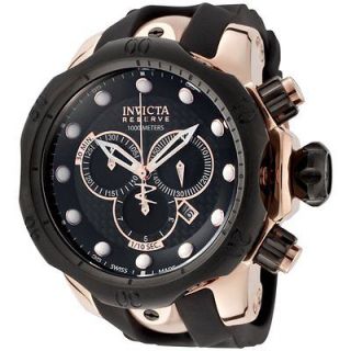 Invicta Mens Reserve Venom Chronograph Black and Rose Gold Watch 0361