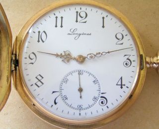 LONGINES 14Karat GOLD Antique Swiss Pocket Watch & BOX c1910s