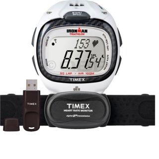 Timex Ironman Race Trainer Pro Kit Digital Heart Rate Monitor White 