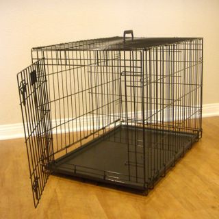 Titan Single Door Folding Wire Dog Pet Crate Cage 24 30 36 42 48 