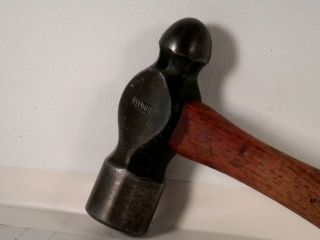 Vintage 24 oz. Plumb Ball Peen Hammer. Heavy Duty. Made in USA.