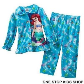 ARIEL Disney Princess 2T 3T 4T Flannel Pjs Set PAJAMAS Shirt LITTLE 