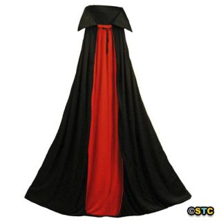 48 Fully Lined Deluxe Vampire Cape ~ HALLOWEEN MAGICIAN COSTUME BLACK 