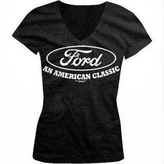 Ford An American Classic Junior Girls V neck T shirt Motor Company 