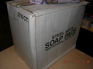New Extra large Hotel Steel Wool Scouring Soap Pads Case 12 bags of 10 