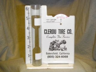 vintage Clerou Tire Co. rain gauge recorder Bakersfield California 