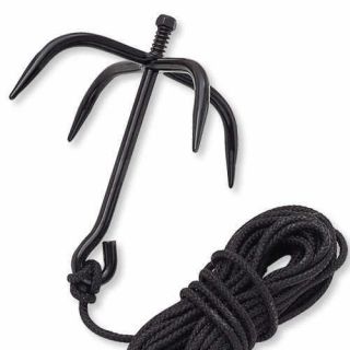 SWAT Black Steel Tactical Folding Climbing Ninja Grappling Hook New w 