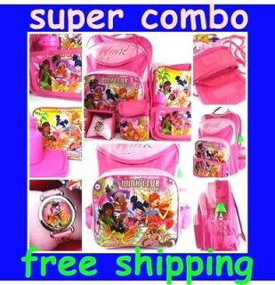 NEW BTS Winx Club compose backpack school Bag watch lunch & pencil box 