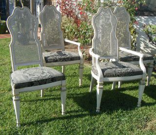 Vintage Pair HOLLYWOOD REGENCY French Provincial High Back ARMCHAIRS 