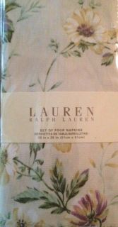   Lauren Newberry Floral Butter Cloth Cotton Napkins Pack of 4 Flowers