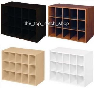 NEW 15 Pair Laminate Wood Neat Cube SHOE Organizer STORAGE Shelf 
