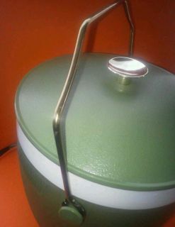 Vtg insulated Thermo Ware avocado green Ice Bucket *mid century retro 