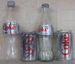 COCA COLA DIET 350cc +500cc+330cc PLASTIC &BOTTLE&CAN EMPTY ISRAEL 