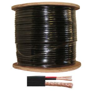 1000FT RG59 Siamese 20AWG + 2C/18AWG Coaxial Cable CCTV Black Color