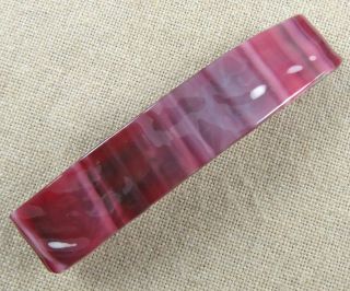   Fused Stained GLASS 3.5 9cm Cranberry Red Wine White Ripple Swirl