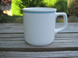   Weiden Germany White Coffee Cup Mug Light Blue Stripe Low Shipping