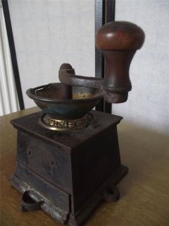   Antique Cast Iron & Brass Coffee Grinder Kitchenalia 2/10 13